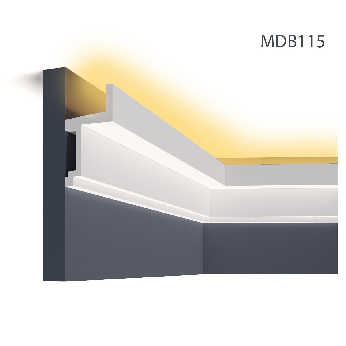 Cornisa decorativa pentru LED MDB115, 240 X 11 X 6 cm, Mardom Decor 240